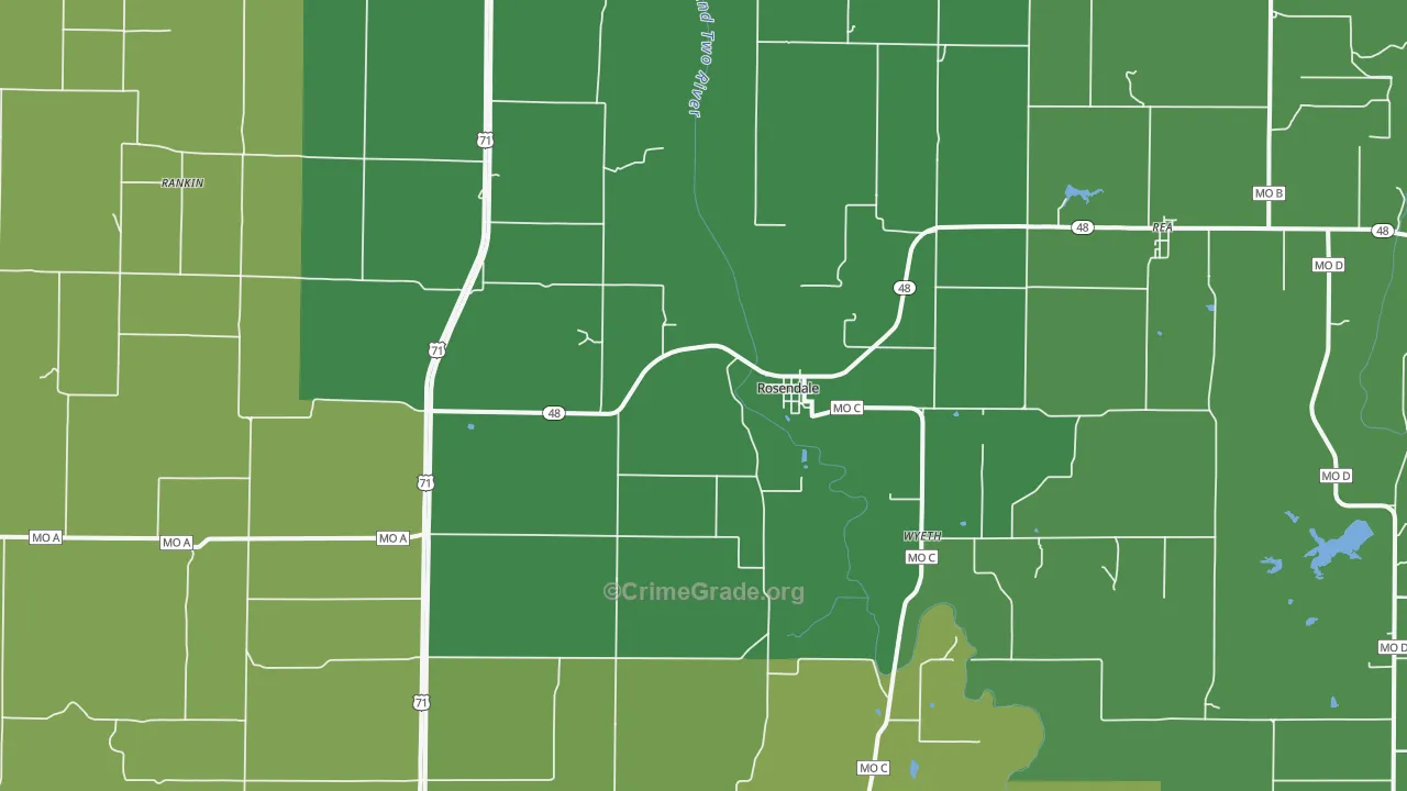 64483, MO Map of Vehicle Theft Rates