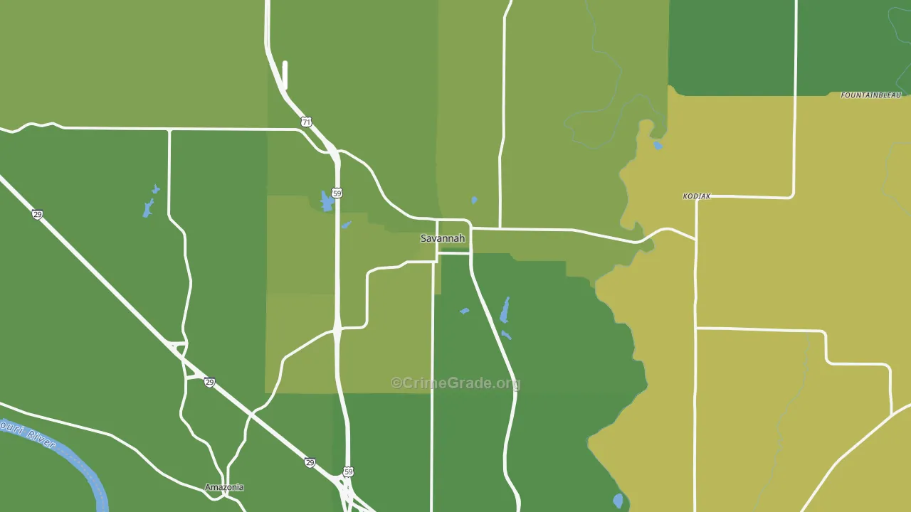 64485, MO Map of Vehicle Theft Rates