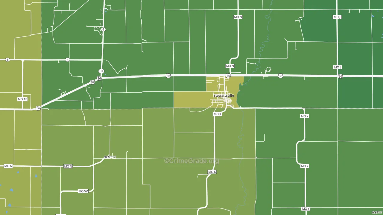 64490, MO Map of Vehicle Theft Rates