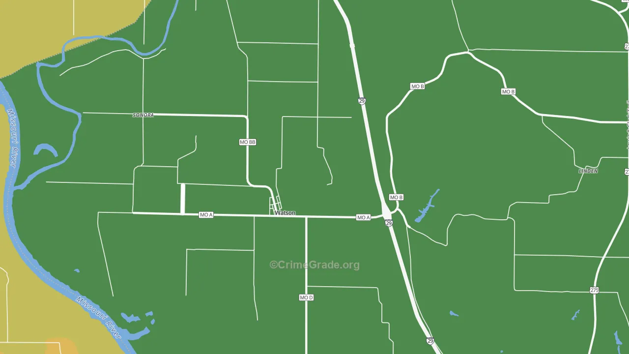 64496, MO Map of Vehicle Theft Rates