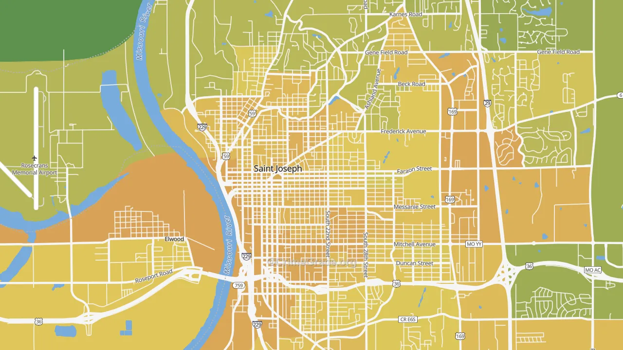 64501, MO Map of Vehicle Theft Rates