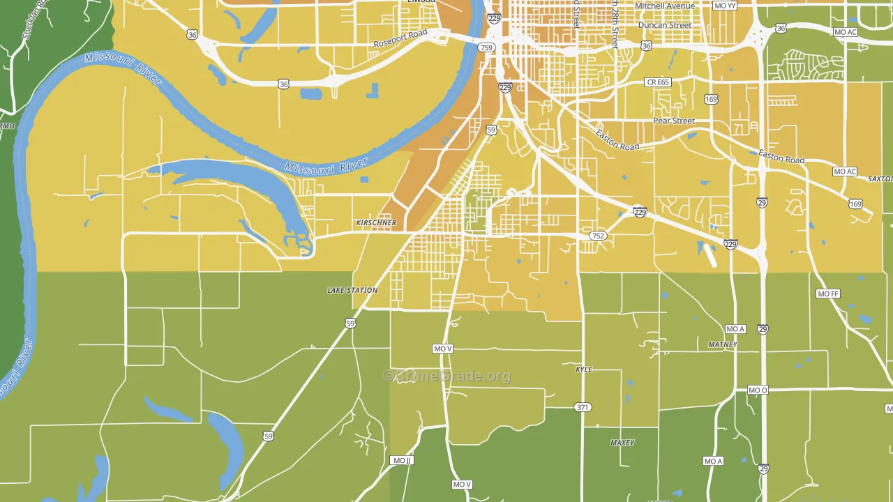 64504, MO Map of Vehicle Theft Rates
