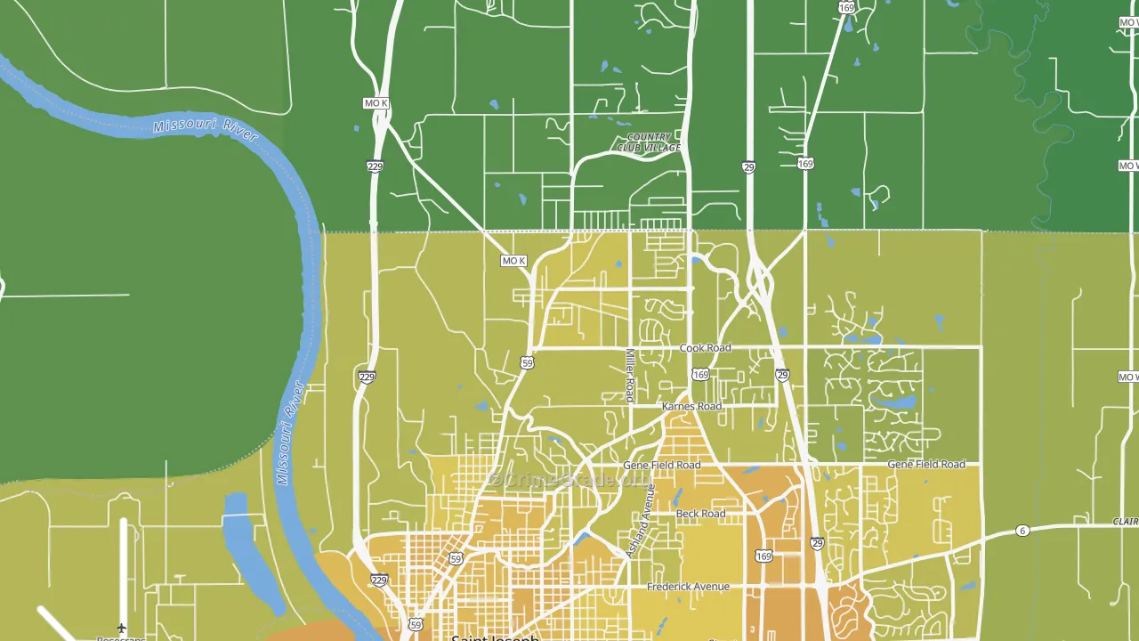 64505, MO Map of Vehicle Theft Rates