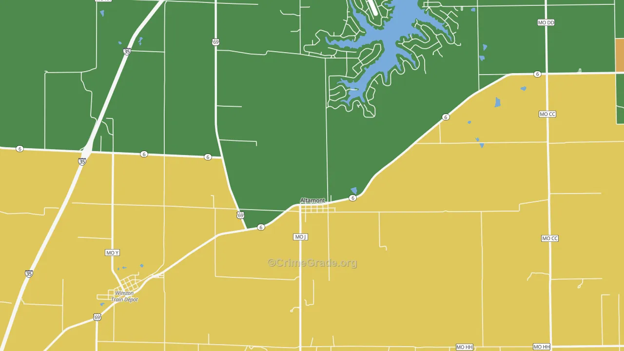 64620, MO Map of Vehicle Theft Rates