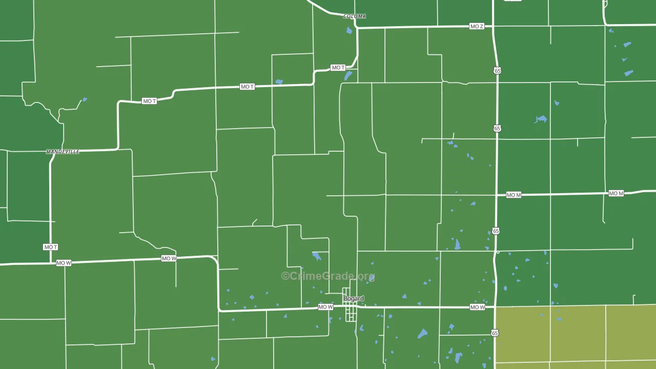 64622, MO Map of Vehicle Theft Rates