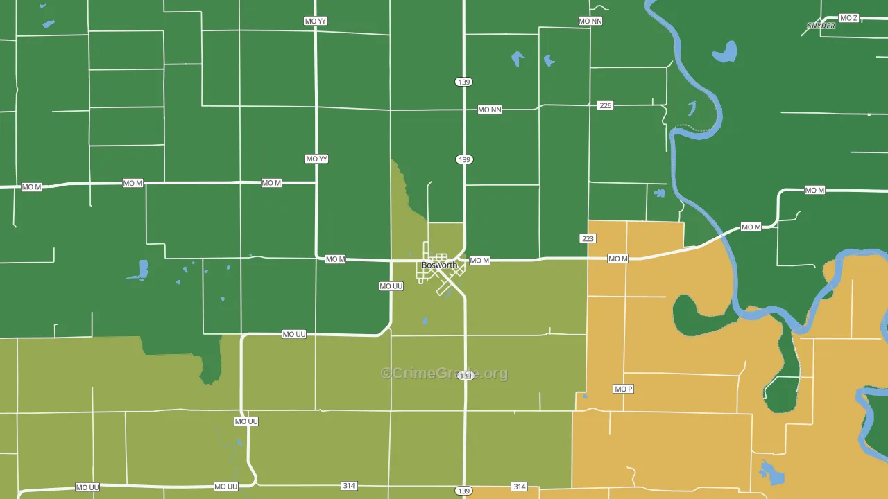 64623, MO Map of Vehicle Theft Rates