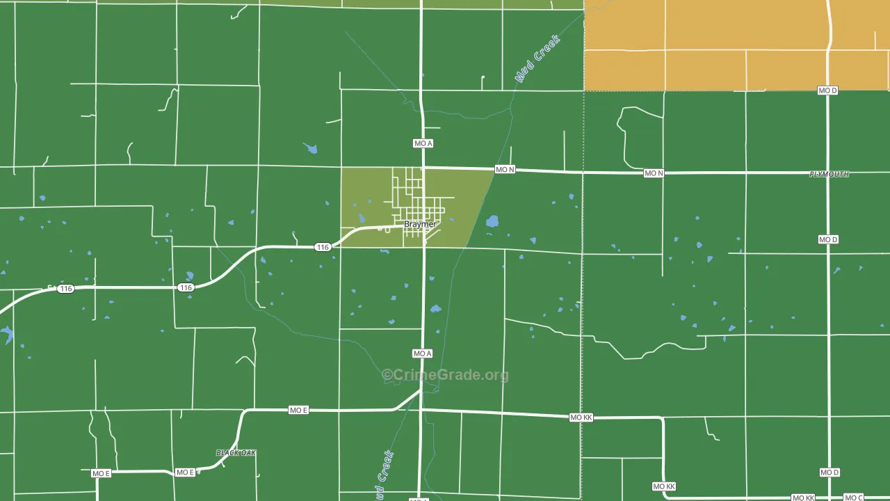 64624, MO Map of Vehicle Theft Rates