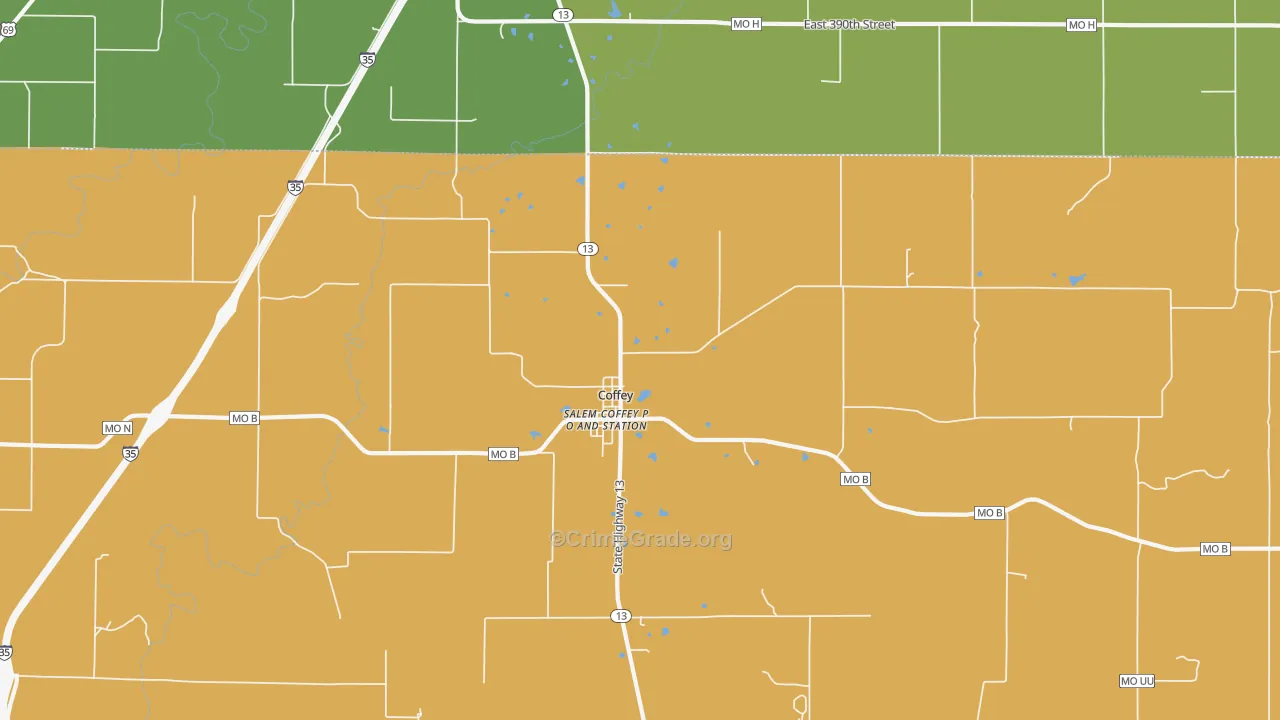64636, MO Map of Vehicle Theft Rates