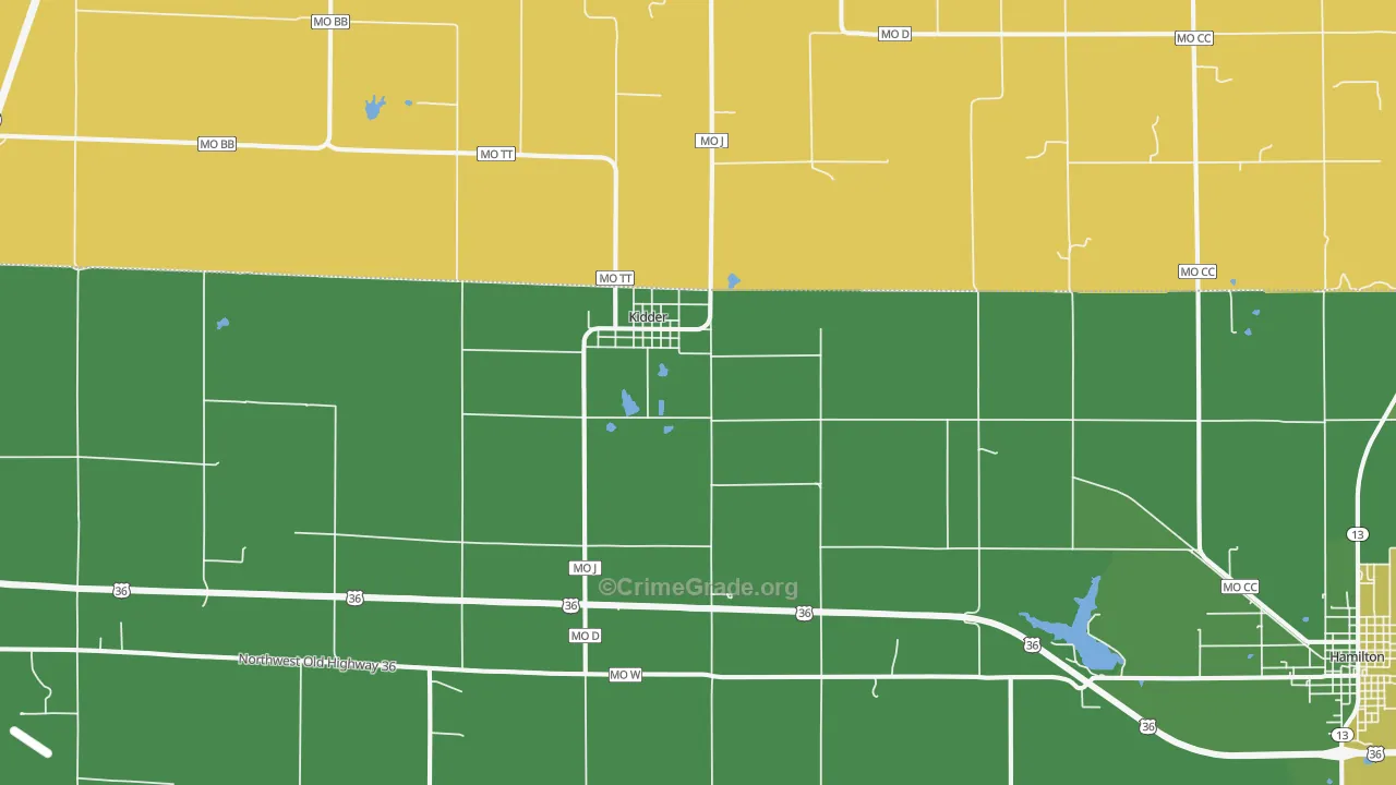 64649, MO Map of Vehicle Theft Rates