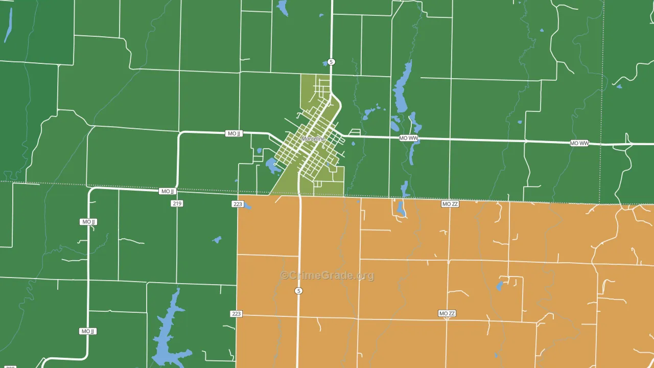 64658, MO Map of Vehicle Theft Rates