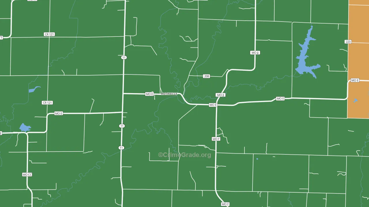 64676, MO Map of Vehicle Theft Rates