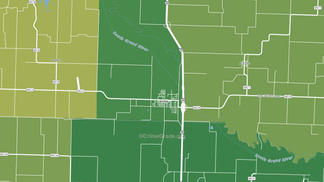 64725, MO Map of Vehicle Theft Rates