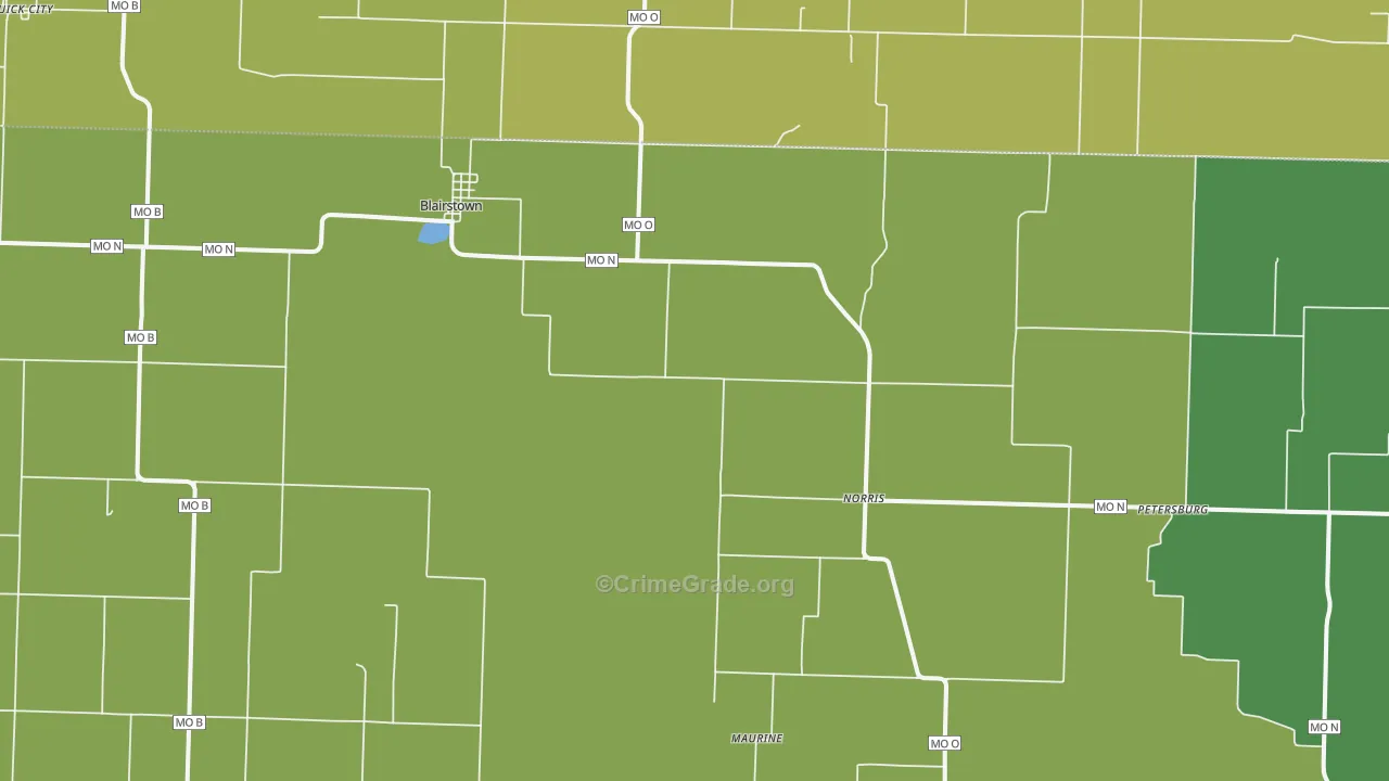 64726, MO Map of Vehicle Theft Rates