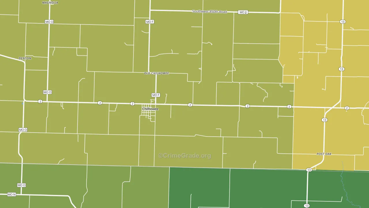 64733, MO Map of Vehicle Theft Rates