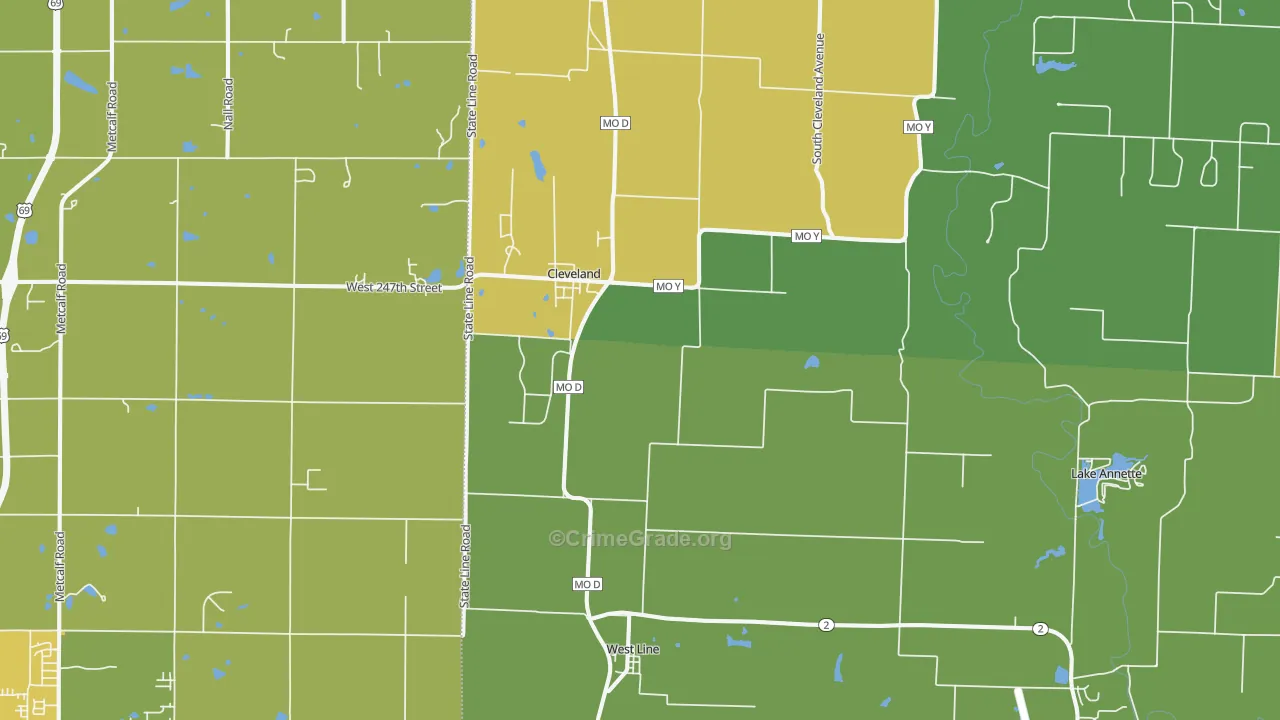 64734, MO Map of Vehicle Theft Rates