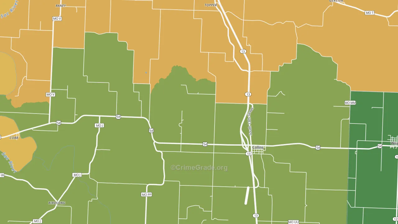 64738, MO Map of Vehicle Theft Rates