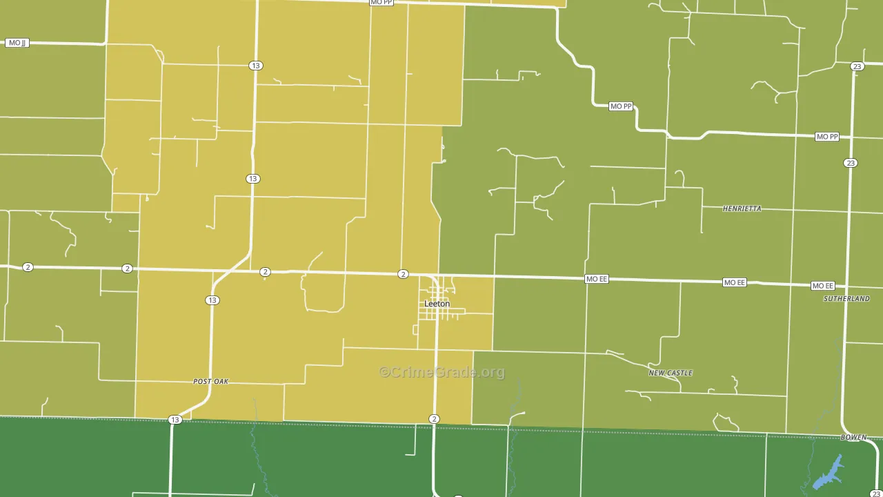 64761, MO Map of Vehicle Theft Rates