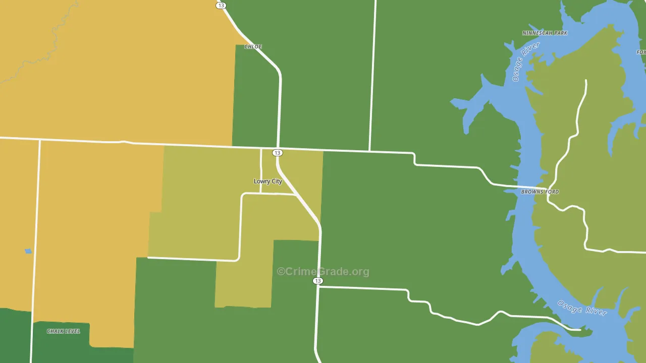 64763, MO Map of Vehicle Theft Rates