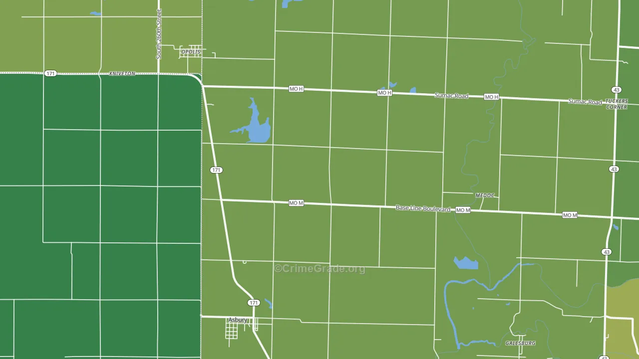 64832, MO Map of Vehicle Theft Rates