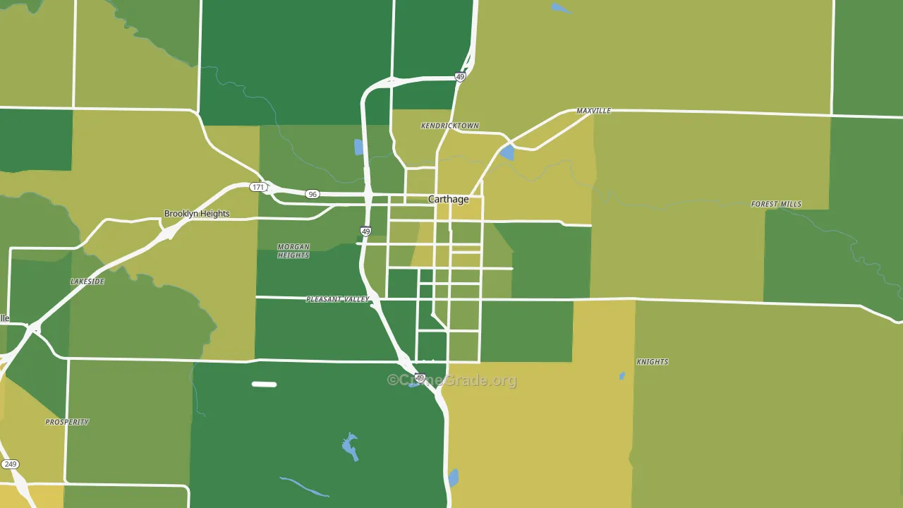 64836, MO Map of Vehicle Theft Rates