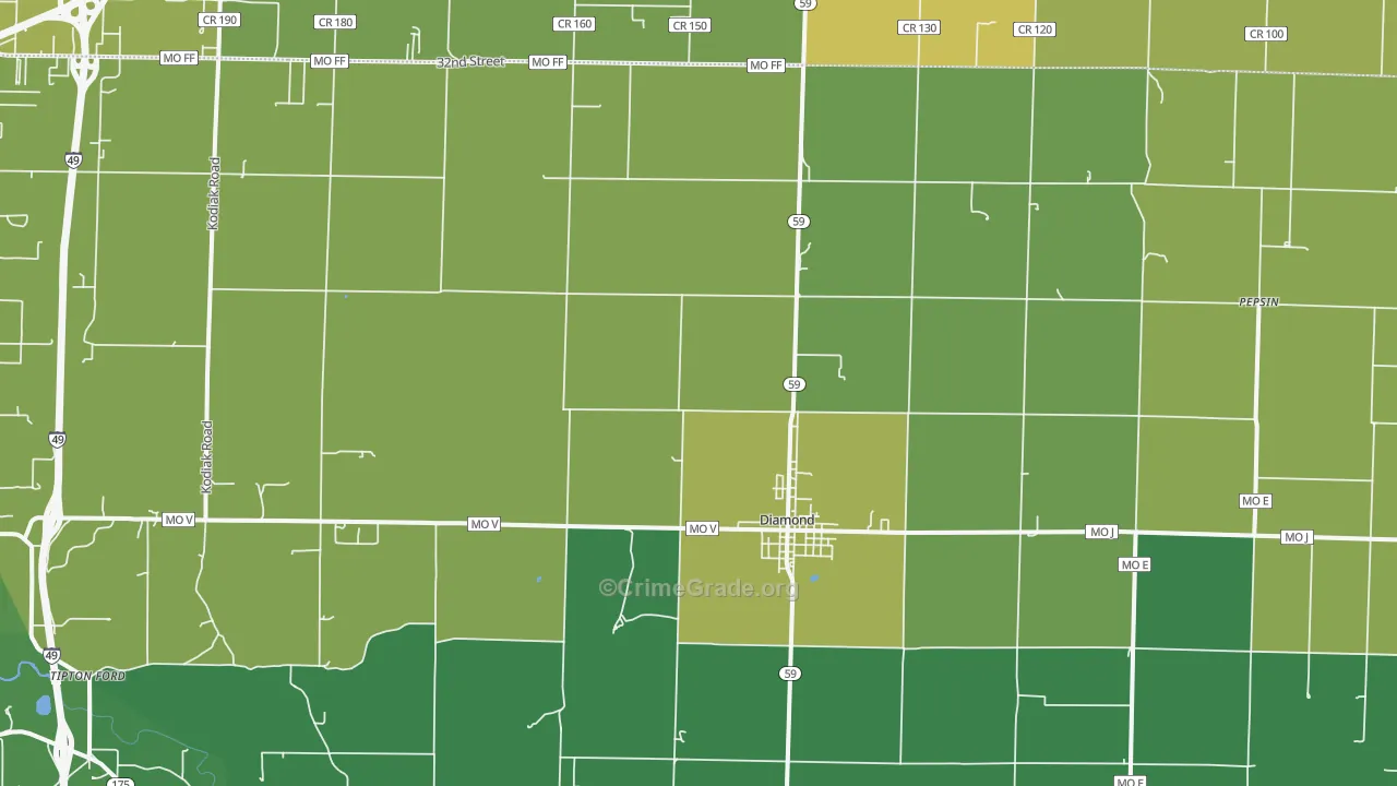 64840, MO Map of Vehicle Theft Rates