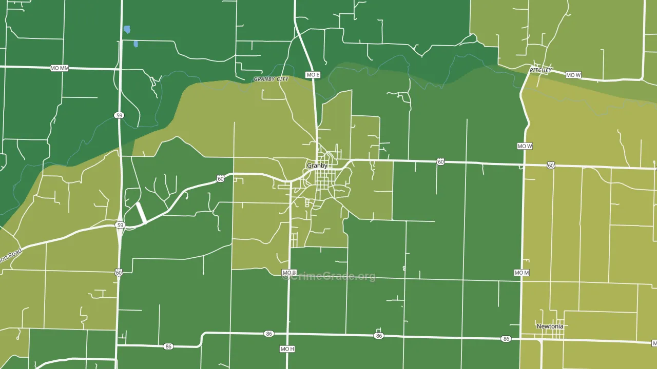 64844, MO Map of Vehicle Theft Rates