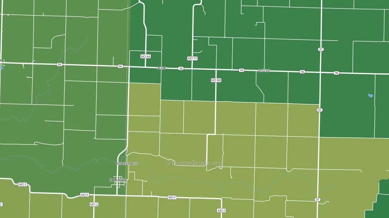 64848, MO Map of Vehicle Theft Rates