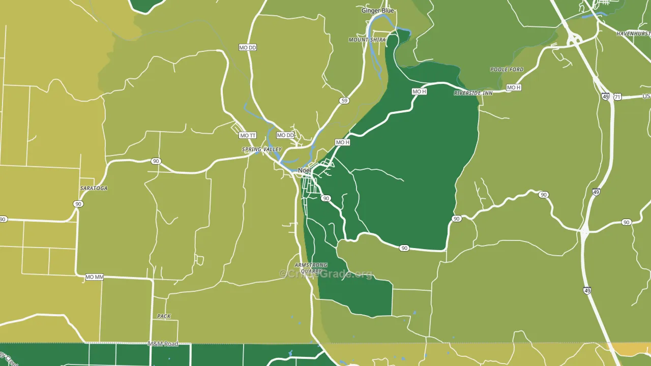 64854, MO Map of Vehicle Theft Rates