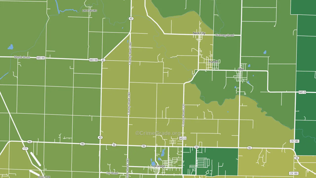 64855, MO Map of Vehicle Theft Rates