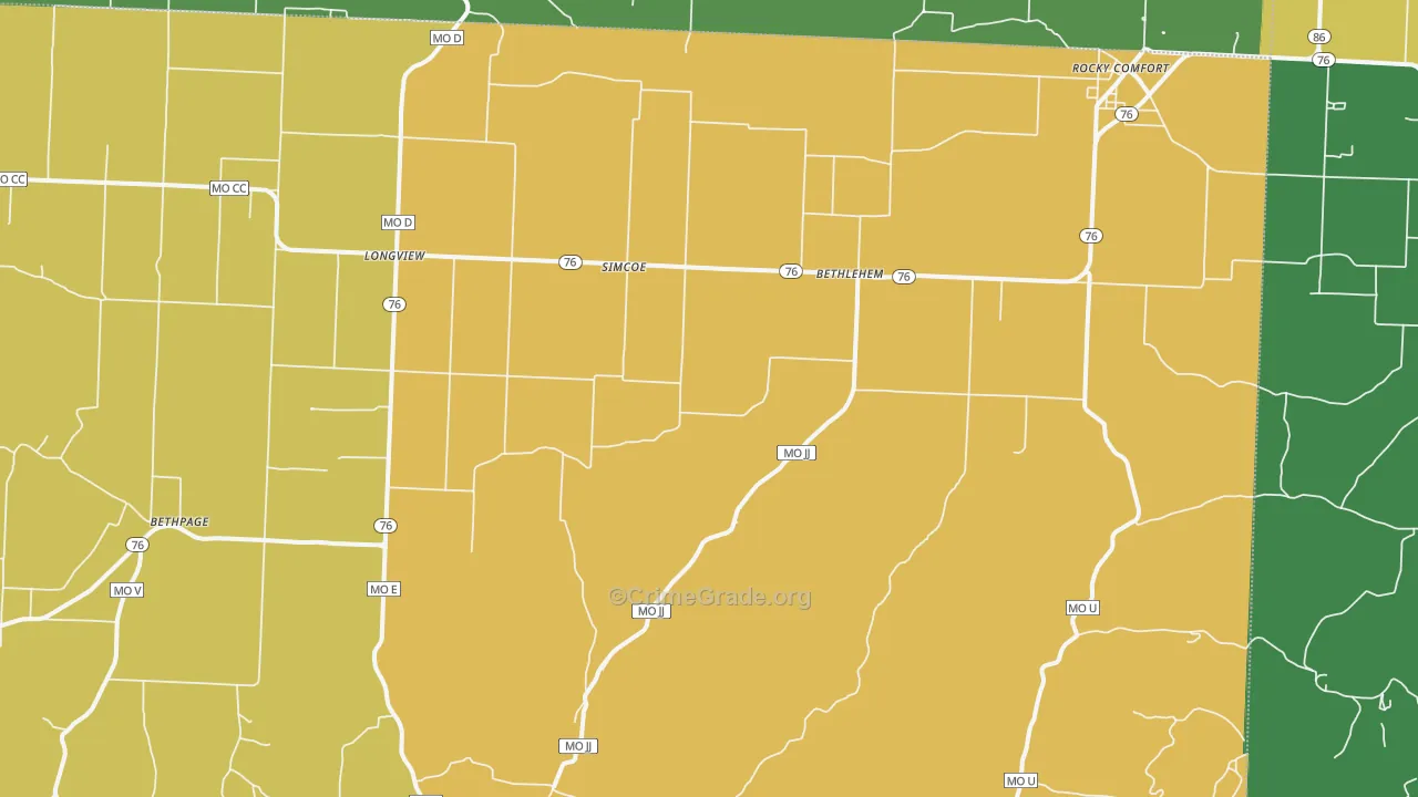 64861, MO Map of Vehicle Theft Rates