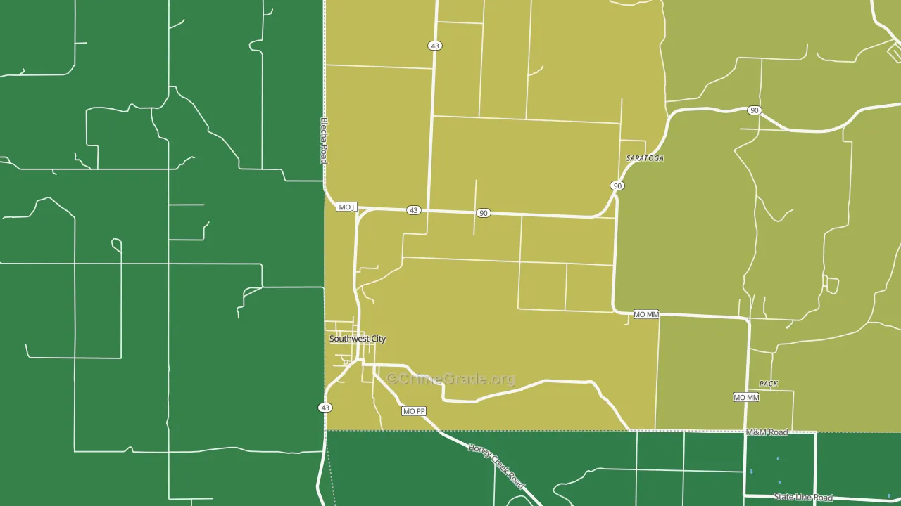 64863, MO Map of Vehicle Theft Rates