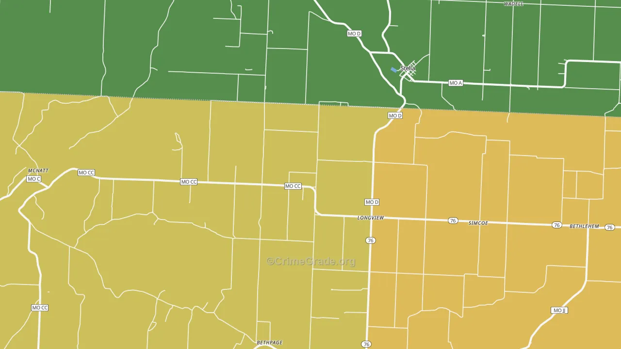 64867, MO Map of Vehicle Theft Rates