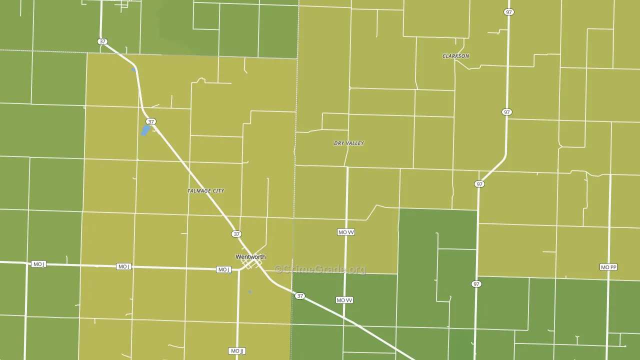 64873, MO Map of Vehicle Theft Rates