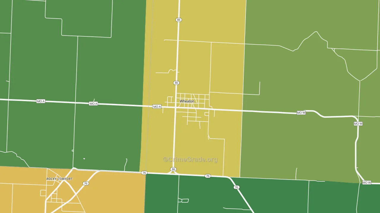 64874, MO Map of Vehicle Theft Rates