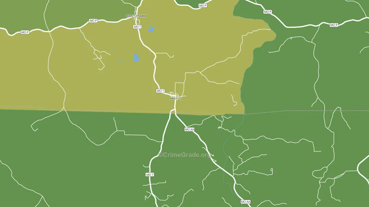 65001, MO Map of Vehicle Theft Rates