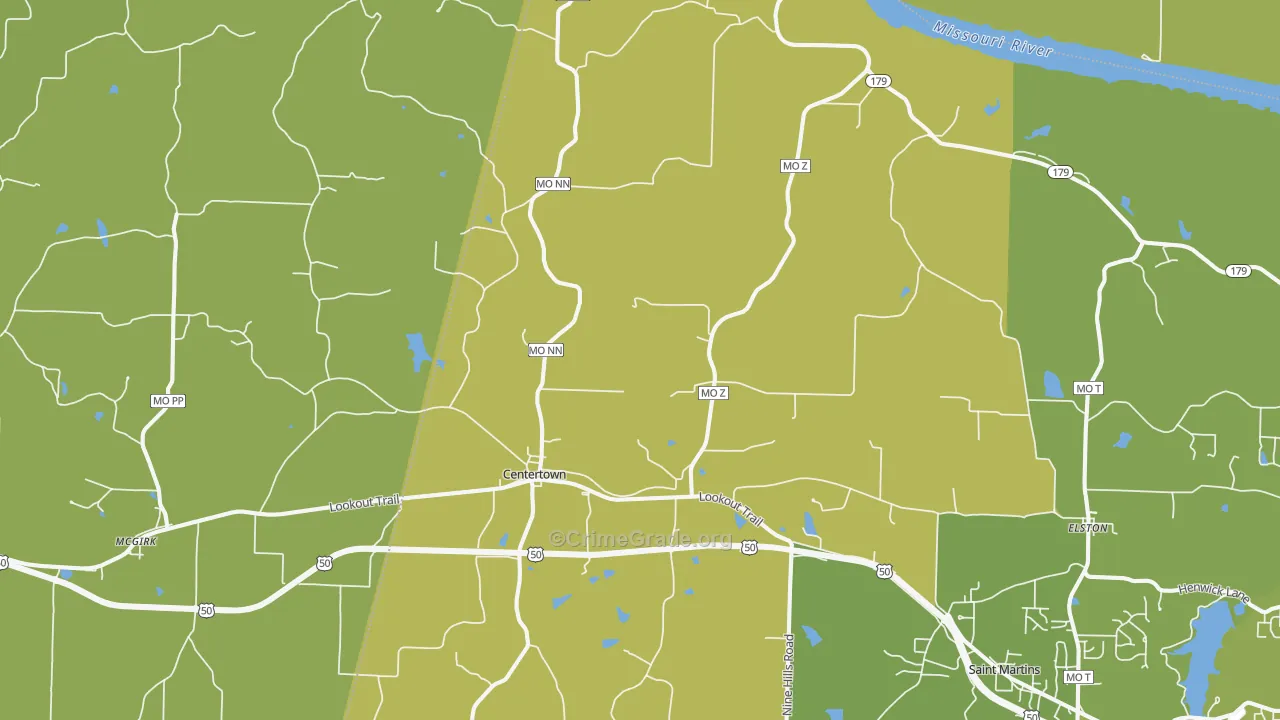 65023, MO Map of Vehicle Theft Rates