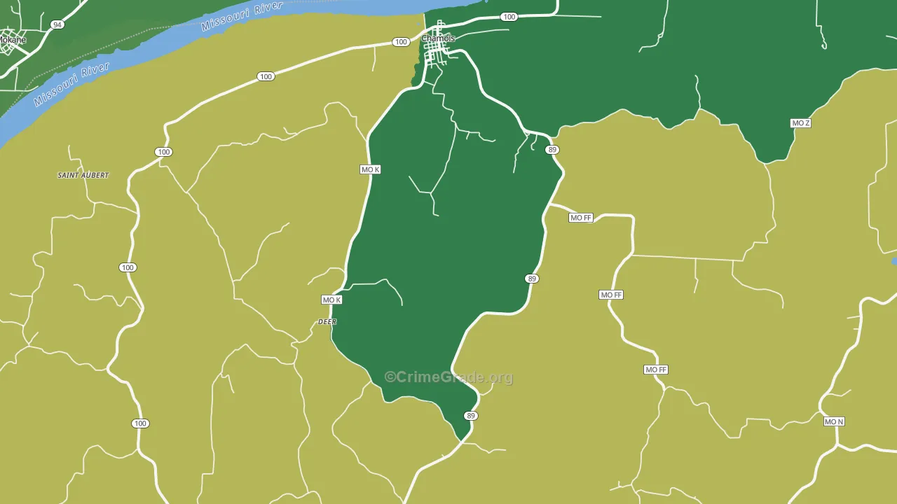 65024, MO Map of Vehicle Theft Rates