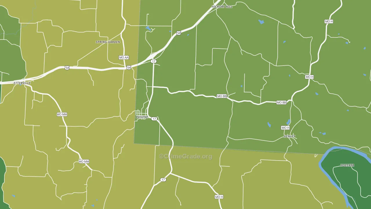65032, MO Map of Vehicle Theft Rates