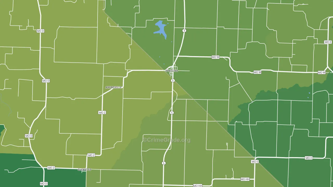 65034, MO Map of Vehicle Theft Rates