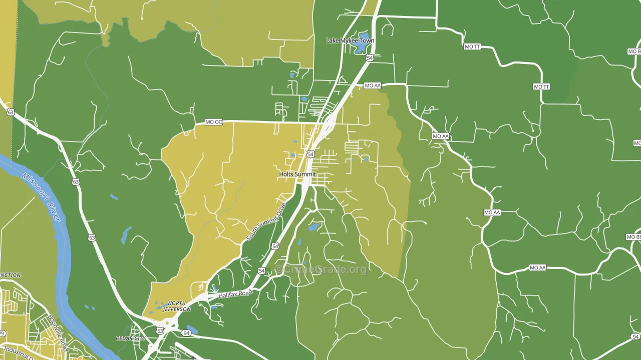 65043, MO Map of Vehicle Theft Rates