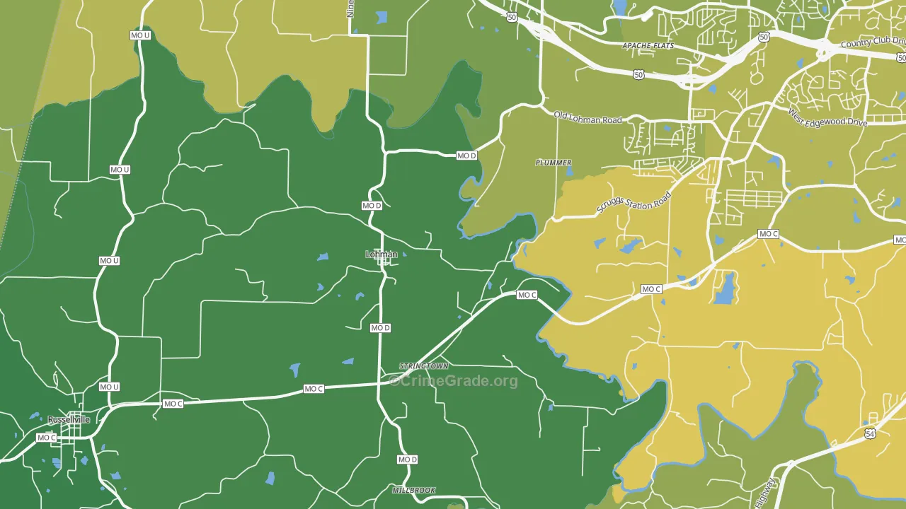 65053, MO Map of Vehicle Theft Rates