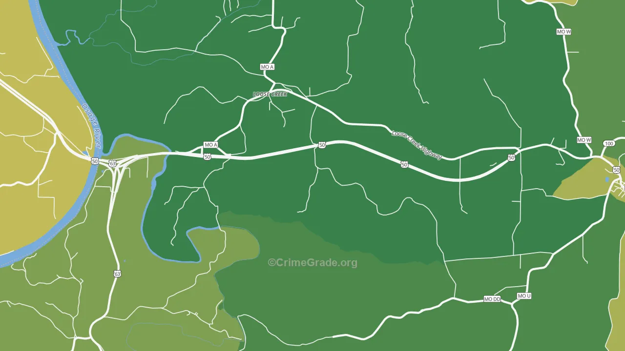 65054, MO Map of Vehicle Theft Rates
