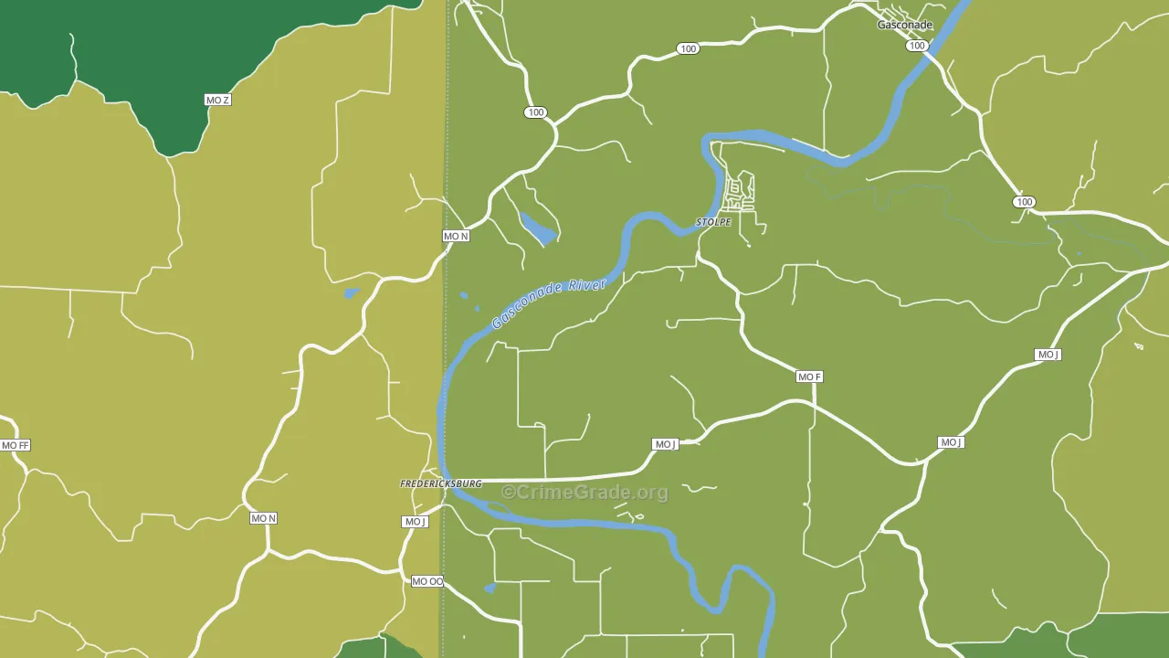 65061, MO Map of Vehicle Theft Rates