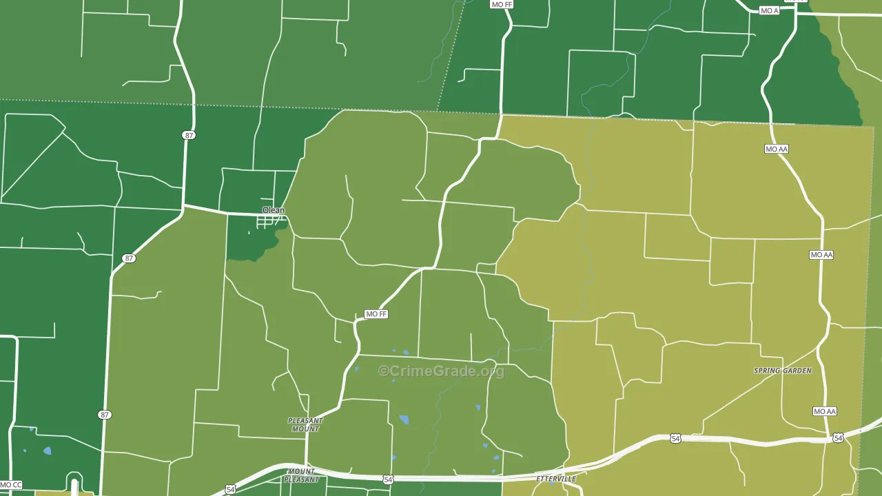 65064, MO Map of Vehicle Theft Rates