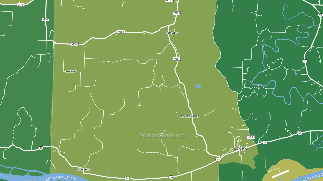 65069, MO Map of Vehicle Theft Rates