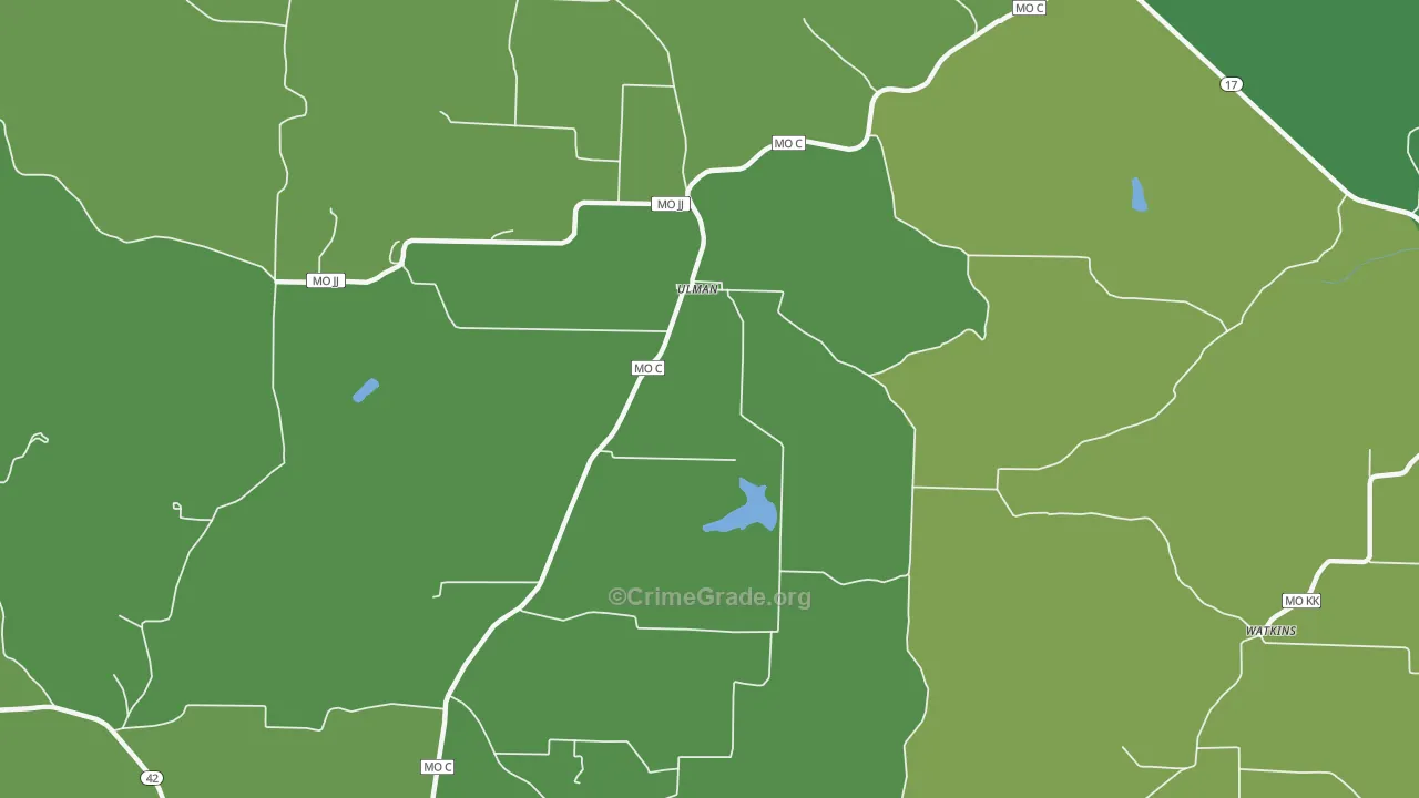 65083, MO Map of Vehicle Theft Rates