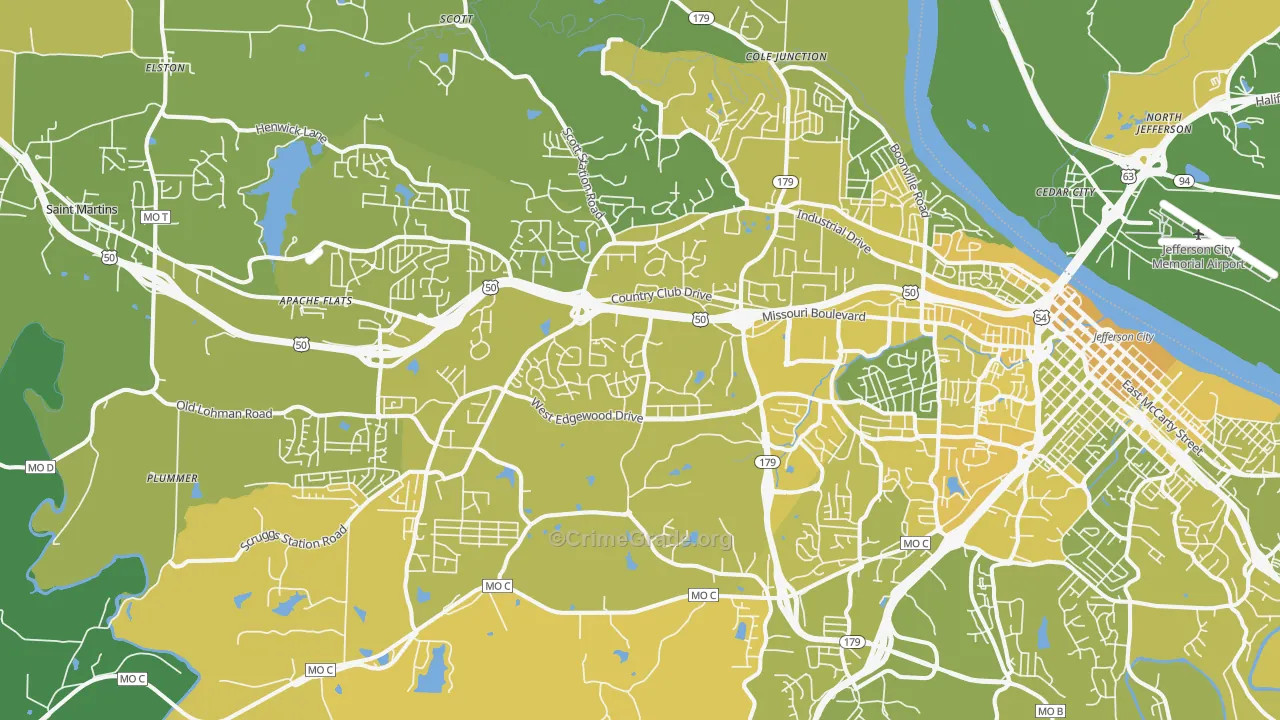 65109, MO Map of Vehicle Theft Rates