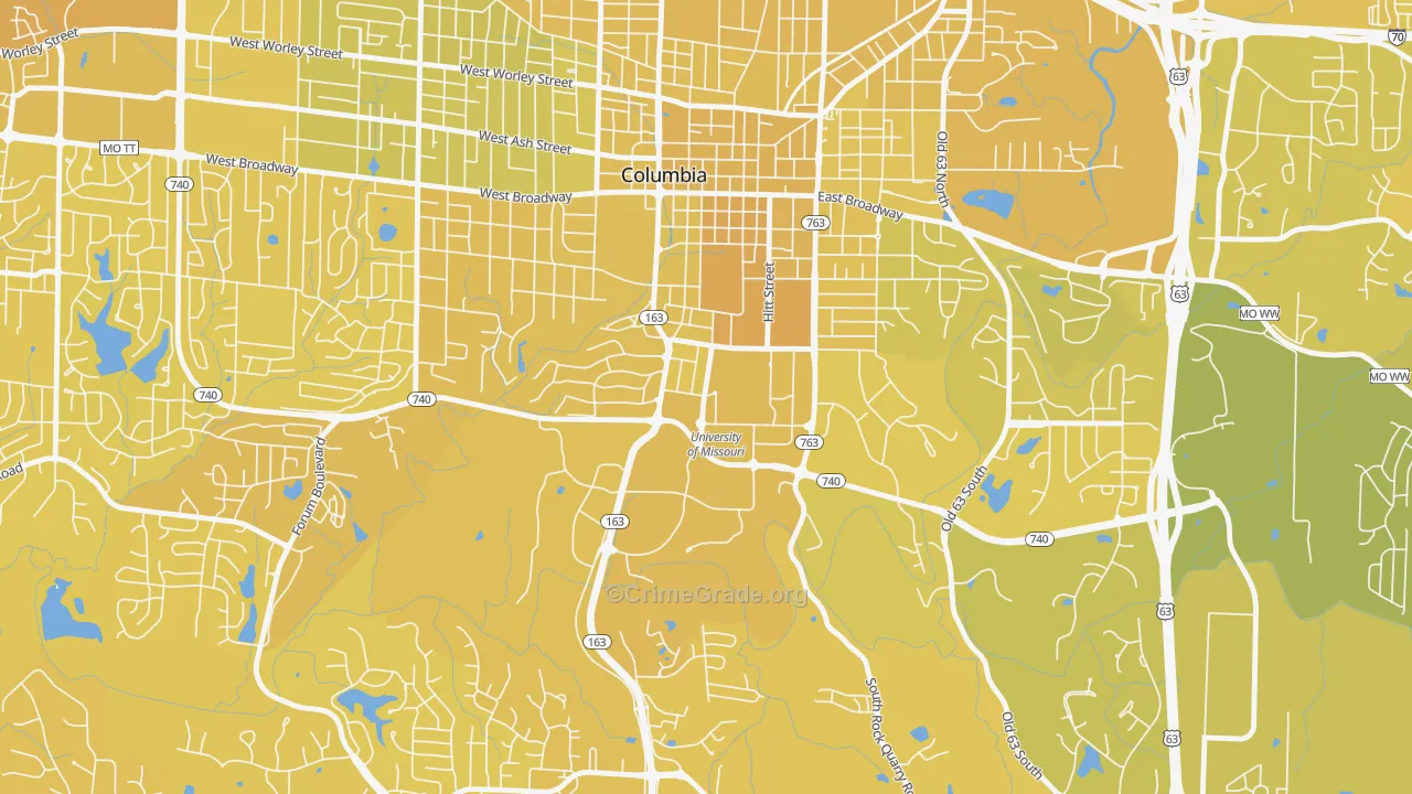 65211, MO Map of Vehicle Theft Rates