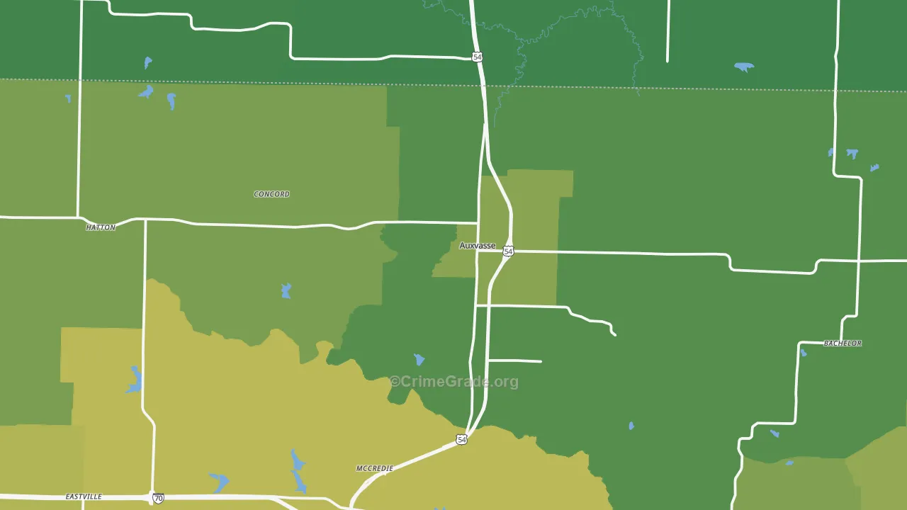 65231, MO Map of Vehicle Theft Rates