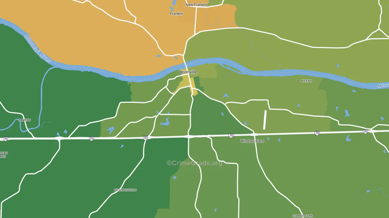 65233, MO Map of Vehicle Theft Rates